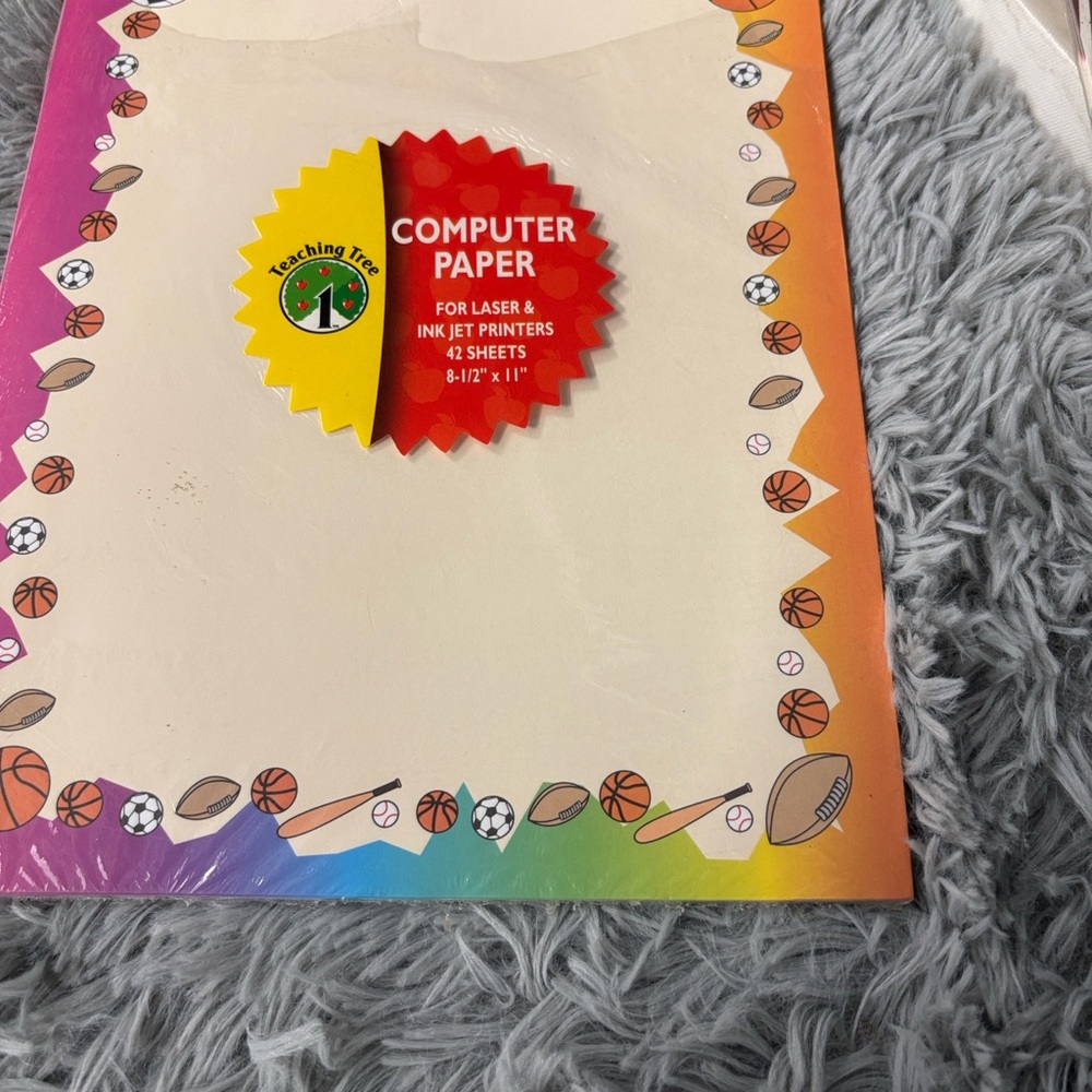 NWT NIP Teaching Tree 3 Packs Colorful Computer Paper Set Laser & Ink Jet 8.5x11 - Picture 3 of 16